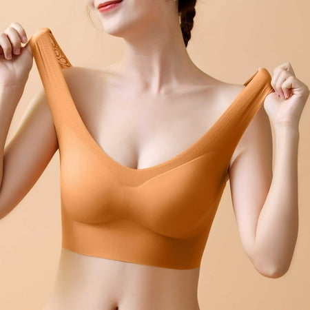 

Outfmvch Womens Beautiful Back Underwear Seamless No Steel Ring Bra Big Breasts Show Small Thin Sports Bra Support Bras for Women