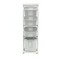 thumbnail image 3 of 4-Tier Laundry Hamper Sorter, Laundry Storage Organizer with Wheels Removable Rolling Laundry Baskets, Bathroom Cart for Dirty Clothes, White, 3 of 12
