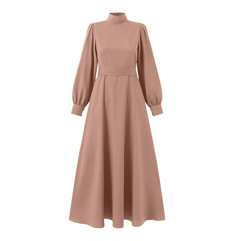 sachin and babi light blue dress IVORY PUFF SLEEVE MIDI DRESS – HIGH NECK A-LINE ELEGANT OCCASION DRESS –  Kelly Grace Brands main image 1