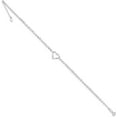 thumbnail image 2 of Real 14kt White Gold Double Strand Heart 9in Plus 1in ext. Anklet; 9 inch; for Adults and Teens; for Women and Men, 2 of 10