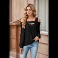 thumbnail image 3 of Blusa de Verano con Escote Cuadrado y Hombros Descubiertos para Mujer, Color Negro M, 3 of 8