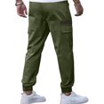 thumbnail image 4 of LWavelet Mens Slim Fit Cargo Pants Elastic Waist Multi Pocket Outdoor Casual Pants Green L, 4 of 4