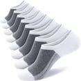 thumbnail image 1 of Xiao Hua Calcetines invisibles para hombre (8 pares), de algodón, de corte bajo, antideslizantes, cortos, tallas 7-10, en blanco y negro., 1 of 4