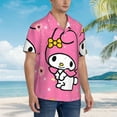 thumbnail image 4 of Lsque Sanrio Pattern Hawaiian Shirt for Men Unisex Summer Beach Casual Short Sleeve Cotton Linen Button Down Shirts-Large, 4 of 6