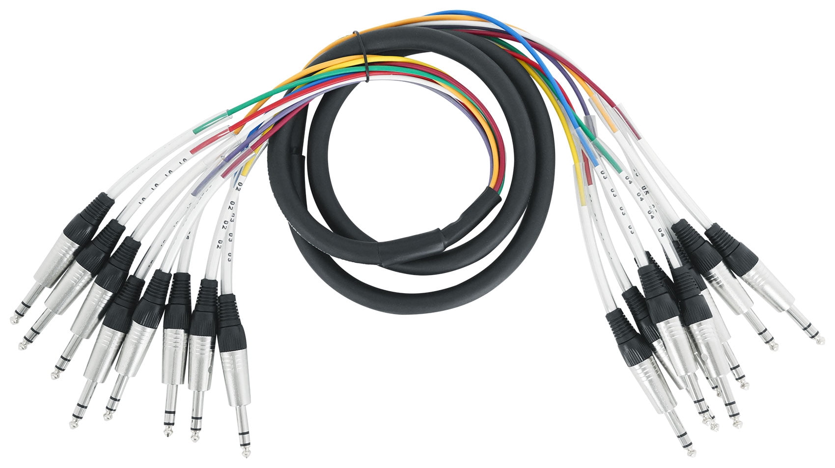 Rockville SQ806 8 Channel 6 Foot 1/4" TRS Snake Cable (Male to Male)