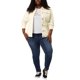 thumbnail image 2 of Chaqueta de mezclilla para mujer de tallas grandes Agnes Orinda, con botones y costuras, abrigo de mezclilla lavado 5X color beige claro, 2 of 8