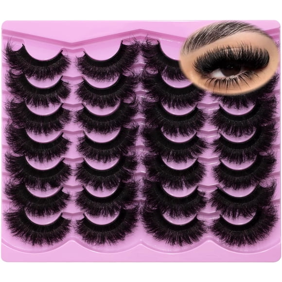 Pestañas postizas LEAFMOON Mink Fluffy, 20 mm, volumen 8D Cat Eye