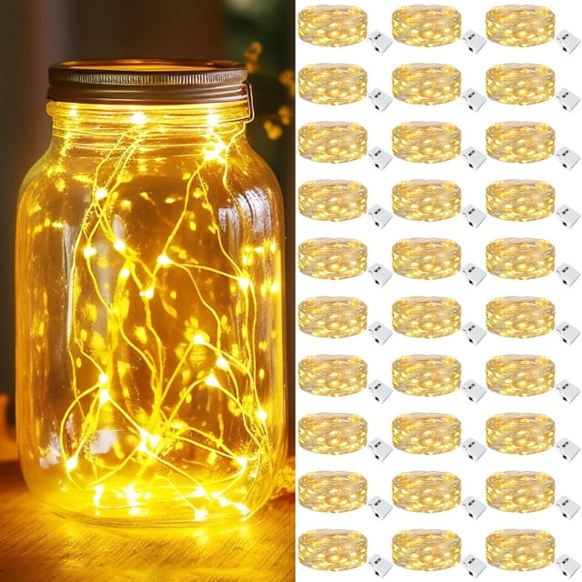 Guirnalda de luces LED Kolpop 20, color blanco cálido, 7 pies, funciona con pilas