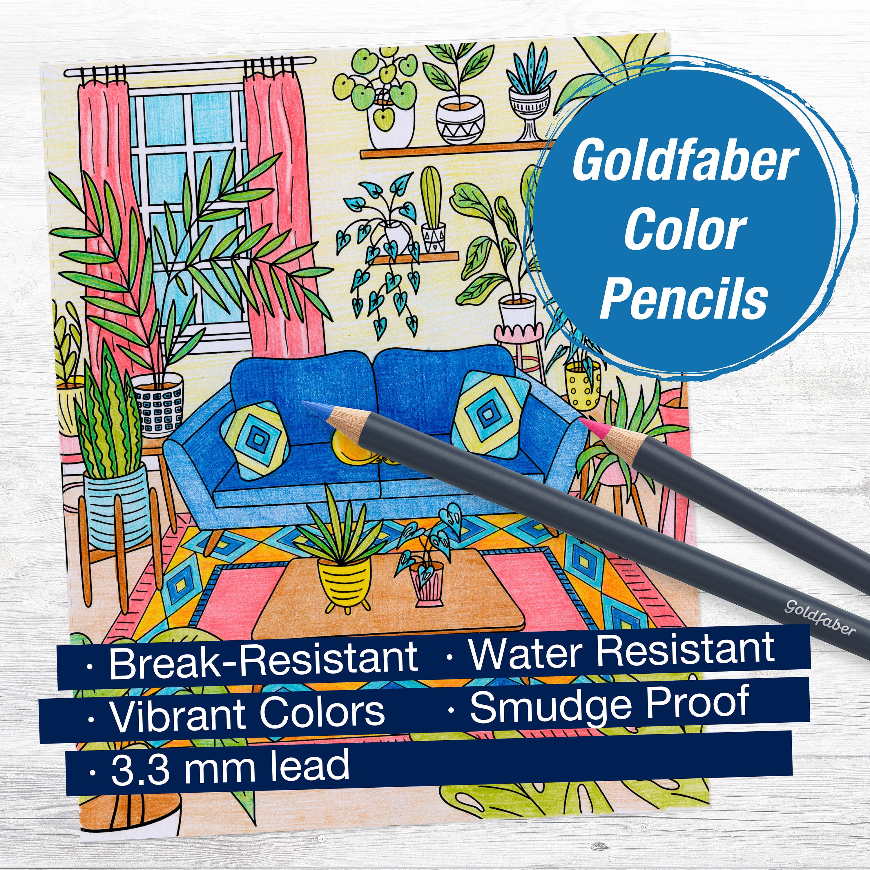 Faber-Castell Color by Number Wall Art Plant Room - Color by Number for Adult, Men and Women, Unisex