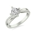 thumbnail image 2 of Ammo Jewel 2.3 Ct Princess Cut Lab-Created Simulated Diamond Engagement Ring - 14K White Gold Plated Twist Design Rings - Perfect for Anniversaries, and Gifts for Her - Elegant Style for Women, 2 of 3