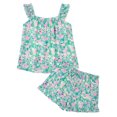 thumbnail image 2 of DAKIMOE Womens Pajamas Set 2 Piece Ruffle Pj Soft Tank Top and Shorts Sleepwear Lounge Sets for Women Set Sleeveless Bridal Pajama Sets for Christmas, S-2XL, 2 of 3