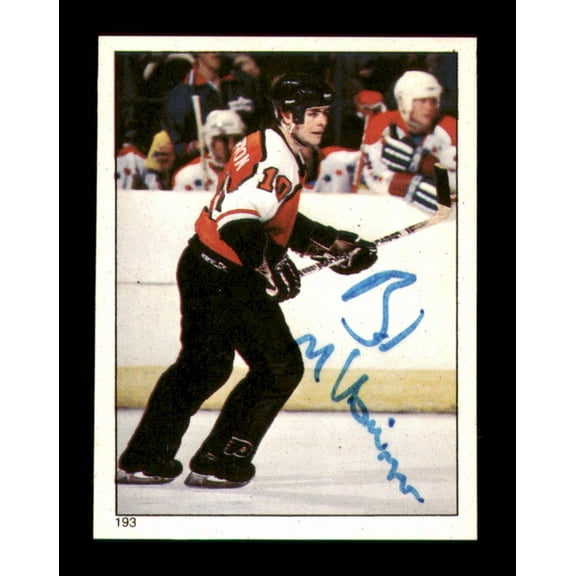 Brad McCrimmon Autographed 1983-84 Topps Stickers Card #193 Philadelphia Flyers SKU #251544