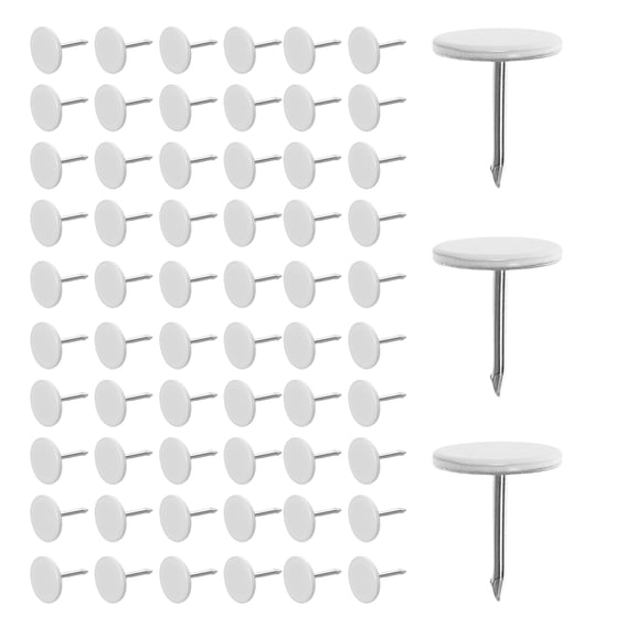LOLIPPYY 100Pcs Upholstery Nailhead Tacks White Decorative Furniture Pins for Sofas and Chairs