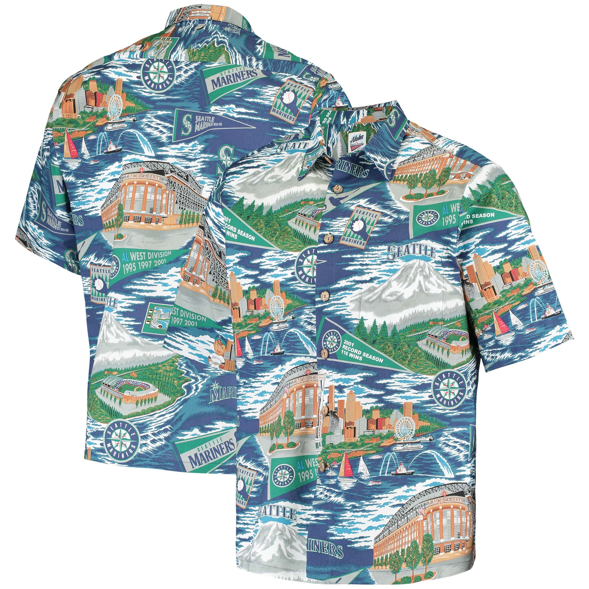 mariners button up shirt