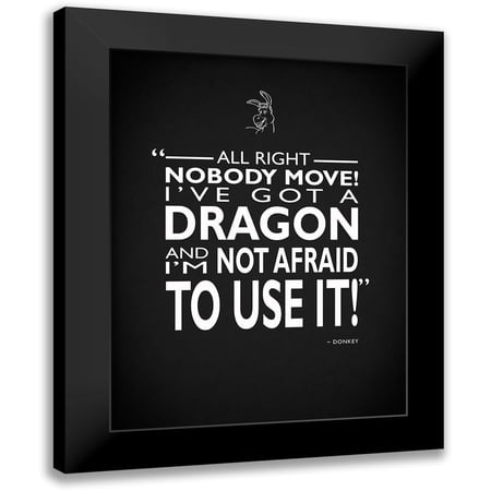 Rogan Mark 19×24 Black Modern Framed Museum Art Print Titled – Shrek Ive Got A Dragon
