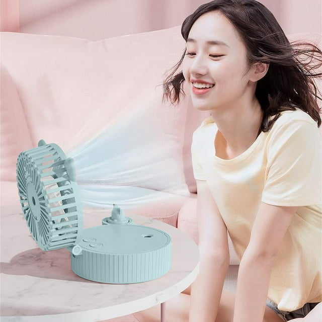 Dvkptbk Small Fan Portable Conditioner USB Chargeable Chiller with 3-Speed with Led Lights for Home Office Bedroom Home Appliances