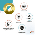 thumbnail image 3 of Axe | Pool Safety Cover Brass Beauty Collar Disc Ring | Collar Flange for Pool Cover Anchor | Universal fit for Anchors (25 Pack), 3 of 6
