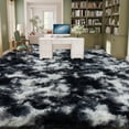 thumbnail image 4 of Janvonne 9x12 Fluffy Shag Area Rug, Ultra Soft Plush Fuzzy Shaggy Carpet for Living Room Bedroom, Non-Slip,Cozy Indoor Home Decor, Tie-dye Black and White, 4 of 8