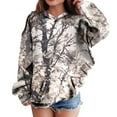thumbnail image 2 of Staki Cute Clothes Girl's Camo Graphic Hooded Sweatshirt Long Sleeve Drop Shoulder Hoodie 2025 Fall Outfits Pullover Tops 2-3T 4-5T 5-7T 8-10T 11-12T(White,9-10 Years), 2 of 6