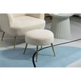thumbnail image 3 of 28.75'' Wide Modern Wool Accent Armchair With Ottoman & Gold Leg-Beige, 3 of 7