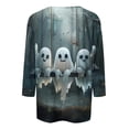 thumbnail image 4 of Fartey 2025 Halloween Shirts for Women Cute Spooky Graphic Tees Trendy 3/4 Sleeve Tops Workout Fall Crewneck Tunic Blouses Lightweight Comfy FestivalCasual Shirts,L, 4 of 5