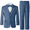 Blue, variant on Boys Suits 3 Pieces Formal Suit Set Plaid Blazer Vest Pants Slim Fit Suit Jacket for Wedding Party