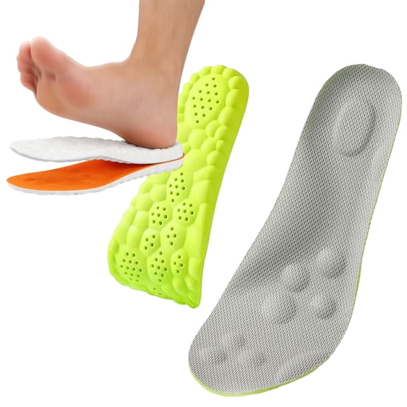 4D Cloud Insoles for Men Women, Memory Foam Insoles with Elastic Strong Arch & Shock-Absorbing