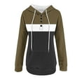 thumbnail image 4 of GuangCheng Hoodie for Women Color Block Drawstring Button Down Tops Casual Long Sleeve Oversize Pullover Sweatshirts, 4 of 5