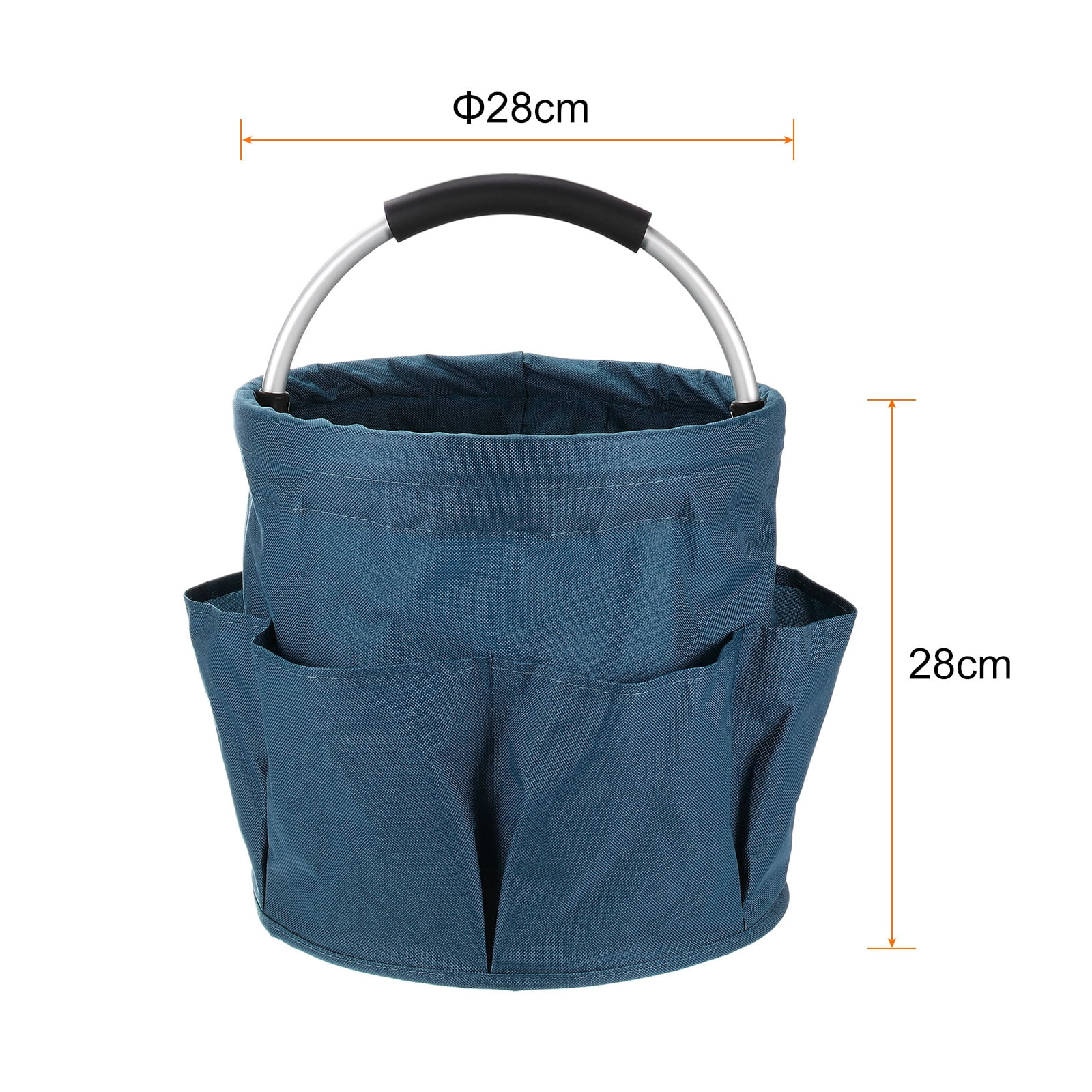 Uxcell 2pcs Garden Tool Bag 280mm x 280mm Oxford with Pockets Garden Tote Bag, Navy Blue