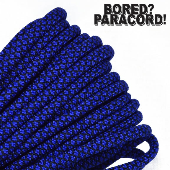 Bored Paracord Brand 550 lb Type III Paracord - Electric Blue Diamonds 50 Feet