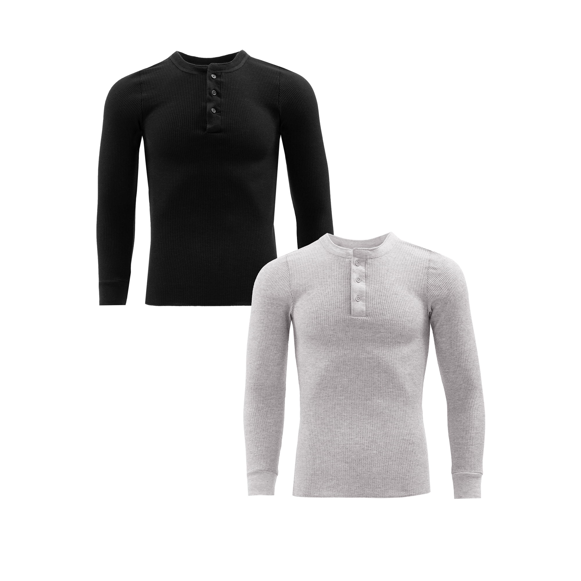 Fruit of the Loom Men's Thermal Waffle Henley Top, 2-Pack, Sizes S-5XL