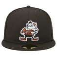 thumbnail image 2 of Men's New Era Brown Cleveland Browns Throwback Main 59FIFTY Fitted Hat, 2 of 6