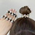 thumbnail image 4 of Yesbay 5 Pcs Hair Tie Korean Style Shining Rhinestone Faux Pearls Decor Braided Elastic Hair Rope Hair Accessories, 4 of 7