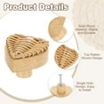 thumbnail image 3 of Uxcell 6 Pack Rattan Dresser Knobs, 1.57" Handmade Wicker Woven Drawer Knobs Heart Shape Beech Wood Cabinet Knobs with Screws for Furniture Wardrobe Cupboard, Brown, 3 of 6