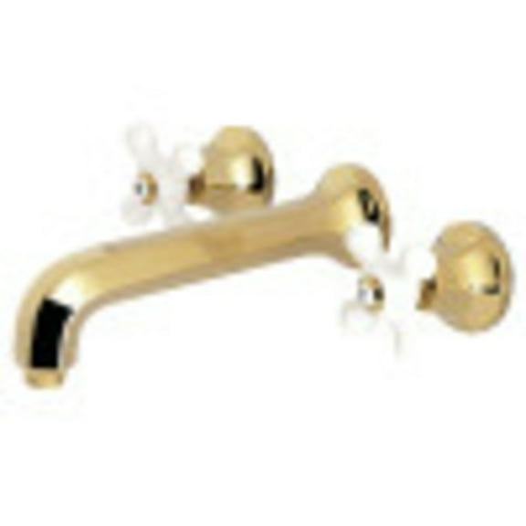 Kingston Brass KS4122PX Metropolitan 2-Handle Wall Mount Bathroom Faucet, Polished Brass