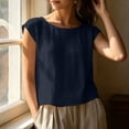 thumbnail image 2 of Aezemi Women Sleeveless Linen Cotton Tanks, Round Neck Lightweight Tank Shirt, Summer Fashion Comfy Tank Tops, 2 of 9