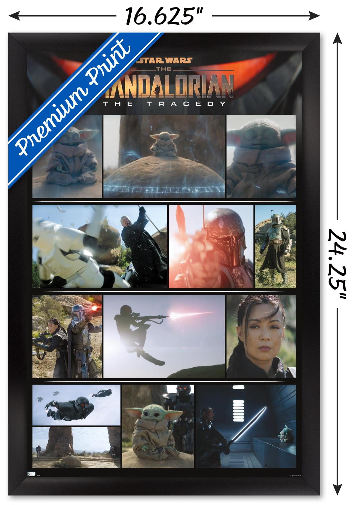 Star Wars: The Mandalorian Season 2 - Chapter 14 Grid Wall Poster, 14.725" x 22.375", Framed