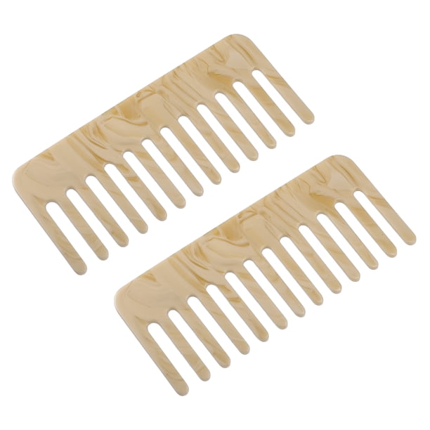 Peine antiestático Unique Bargains 2 uds diente ancho para cabello grueso y rizado Beige