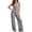 Black, variant on Vivianyo HD Women's Striped V-Neck Sleeveless Tie Waist Peplum Top and Wide Leg Pants Set, Two Piece Sets for Women Textured Outfit, Women's Black, Sizes S-XL