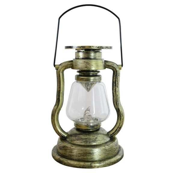 Bronze Solar Lantern Outdoor LED Plastic Garden Flickering Flameless Candle Lights
