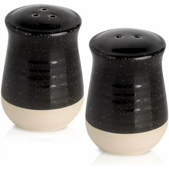 Salt and Pepper Shakers Set, Ceramic White Salt Shaker for Kitchen Counter, Cute Pepper Shakers, Refillable Spice Shaker Set for Kitchen Counter, Farmhouse Home Kitchen Decor