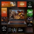 thumbnail image 2 of Laptop Gamer ACER Nitro V 16 GeForce RTX 5050 Ryzen 5 240 24GB DDR5 SSD 1TB 16" Teclado Ingles Mouse DXT Gaming, 2 of 5