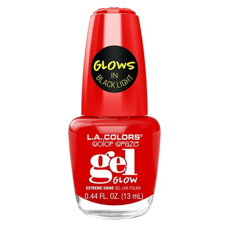 L.A. COLORS Glows Color Craze Nail Polish, Orange, 0.44 Fl. Oz.