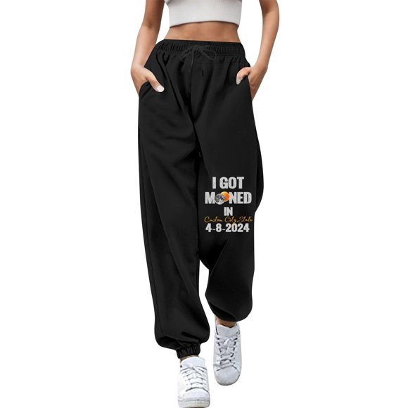 PMUYBHF Womens Pants Elastic Waist Women B Printed Casual Pants Closed Waist Lace up Elastic Waist Small Foot Pants Sweatpants Sports Athletic Pants for Women Joggers Low Rise Pants