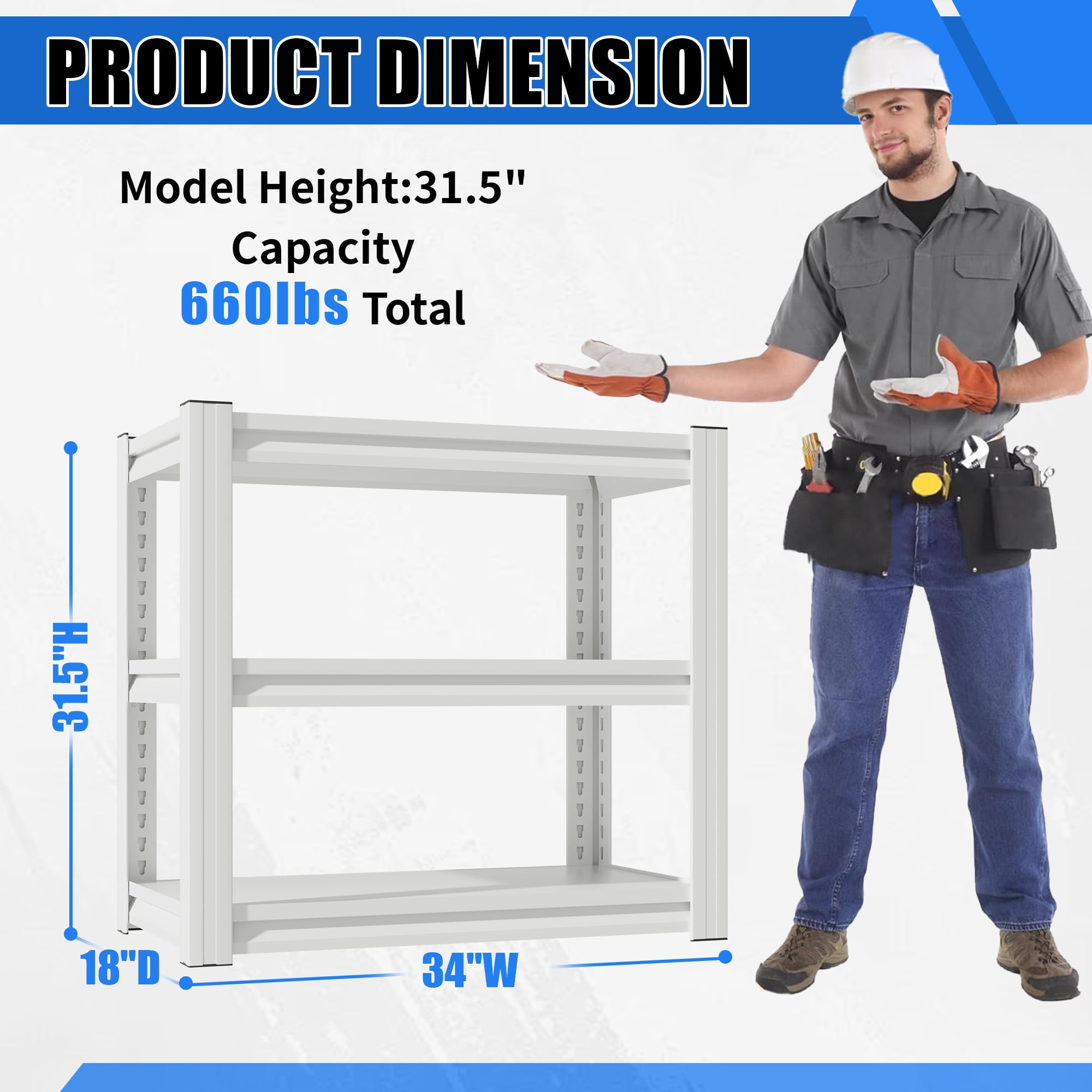 Heavy Duty Metal Aquarium Stand, 3-Tier Adjustable Fish Tank Rack for 20-30 Gallon Tank, 660 LBS Weight Capacity Rustproof Reptile Tank Stand for Home Office