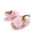 thumbnail image 4 of Seyurigaoka Baby Girls Summer Sandals PU Leather Flower Open-Toe Sandals with Nonslip Soles for 3-11 Months Toddlers Kids, 4 of 6