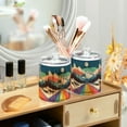 thumbnail image 3 of Yayeee 4 Pack Qtip Holder Bathroom Cotton Swab Canister with Lid Clear Dispenser Set, Colorful Road at Night, 3 of 6