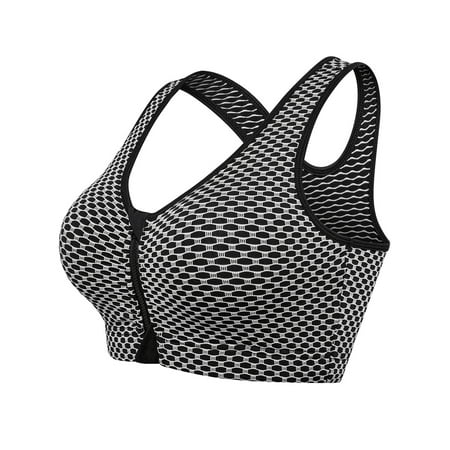 

Tinglu Women Bras with Removable Pads Comfort Front Zipper Sports Bras Fitness Wireless Yoga Bra