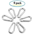thumbnail image 1 of Mosquetón con ganchos de resorte, Clips de mosquetón resistentes de acero inoxidable 304 para acampar, pescar, mochila, llavero, 6 uds., 1 of 7