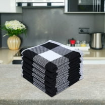 Cotton Kitchen Dish Cloths, Plaid Kitchen Towels, Reusable Cleaning Rag, Ultra Soft Absorbent Quick Drying Dish Towels, Multiweave Wash Cloths Dish Towel (28x13In)